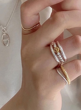 爆款笑脸戒指纯银质感轻奢好物