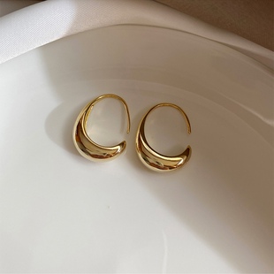 徐睿知同款925纯银U型耳环日韩简约小众设计气质冷淡风耳圈
