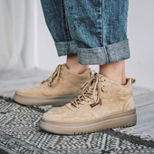 休闲真皮板鞋 男鞋 厚底百搭英伦工装 高帮马丁靴男韩版 子潮2024新款