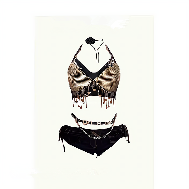 原创 酒吧夜场性感擦边跳舞五件套装辣妹显身材高级吊带女装