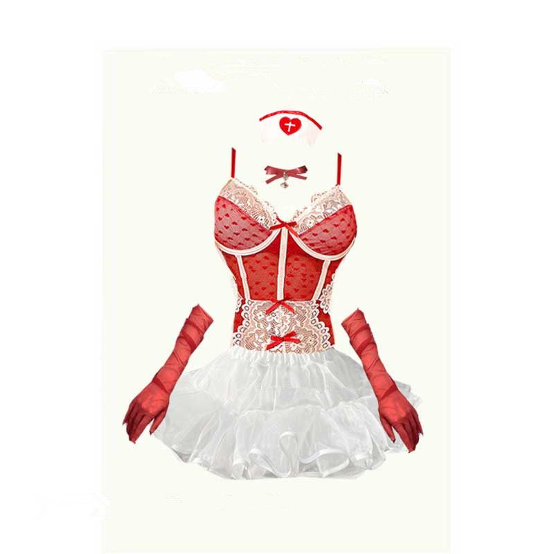 原创夜场性感风情万种的套装酒吧gogo演出服纯欲蕾丝裙五件套