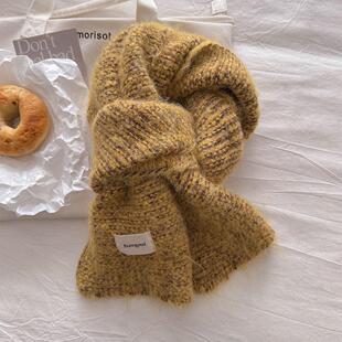 围巾女冬季2024新款针织毛线保暖时尚百搭学生可爱高级围脖情侣潮