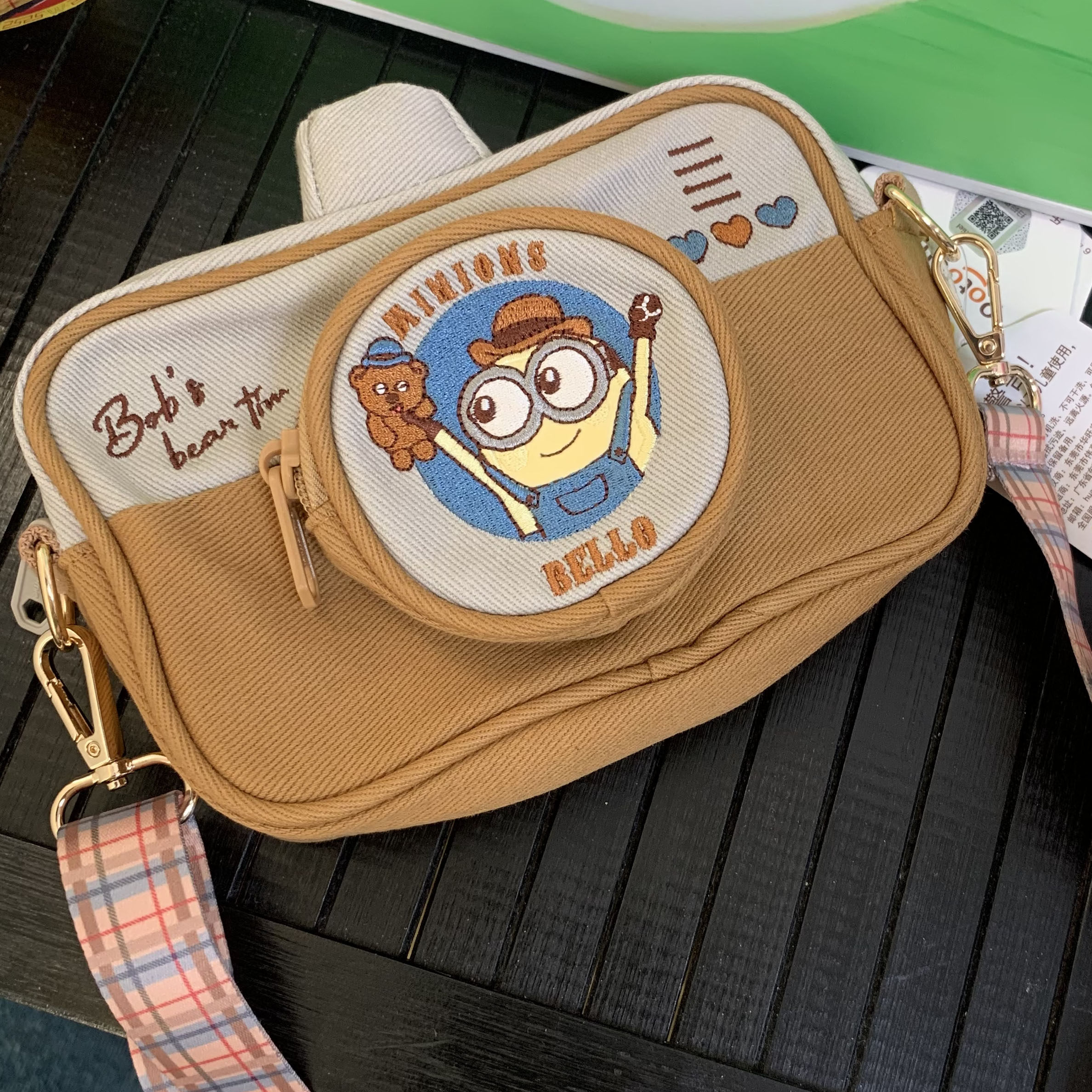 TEETH环球影城小黄人正版授权斜挎包2026新款卡通刺绣帆布手机包,箱包皮具/热销女包/男包,通用款女包,淘宝优惠券,粉丝福利购,淘宝优惠卷