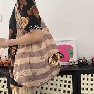 TEETH日系宫崎骏龙猫购物袋2023新大容量轻便购物袋单肩托特包