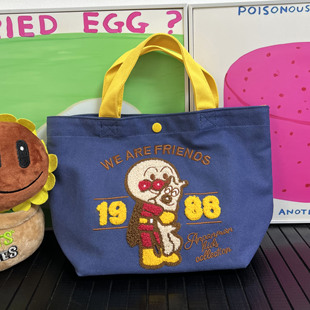 TEETH面包超人刺绣手提饭盒包2025新款日系可爱卡通化妆包零食包