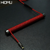 客制化机械键盘数据线彩色航插线螺旋配套type c编织配金属固定棒