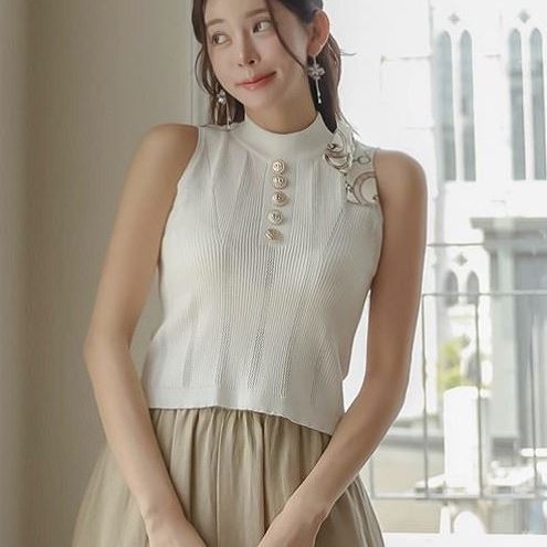六0628韩国正品kj-oli-38874 背心区时尚人气新潮秋季知性通勤
