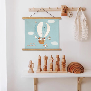 ins风儿童房挂画客厅玄关装饰画宿舍卧室改造挂毯餐厅咖啡店挂布