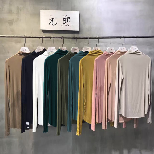 莫代尔元熙打底衫面膜t恤半高领