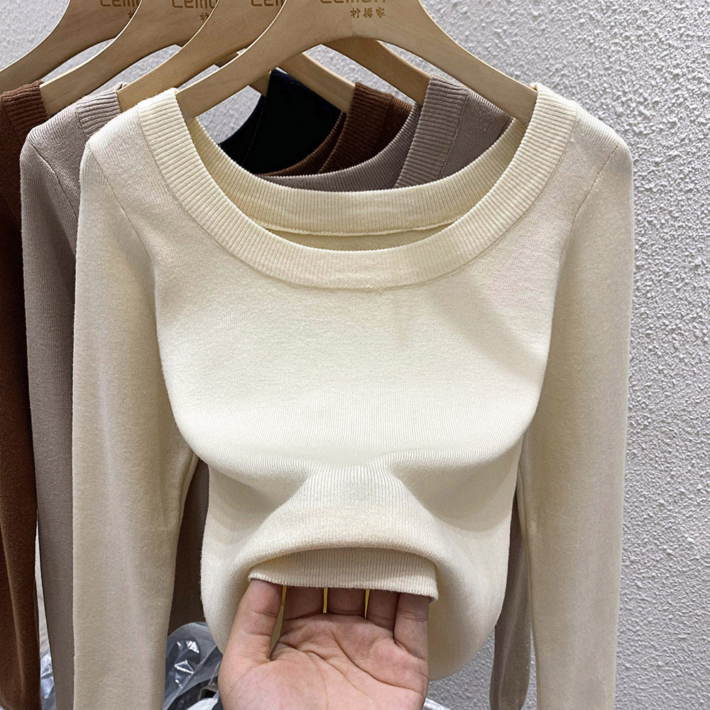 毛衣女复古打底衫条纹针织衫上衣