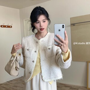 2024秋冬法式小香风毛衣外套女高级感针织开衫设计感小众流苏上衣