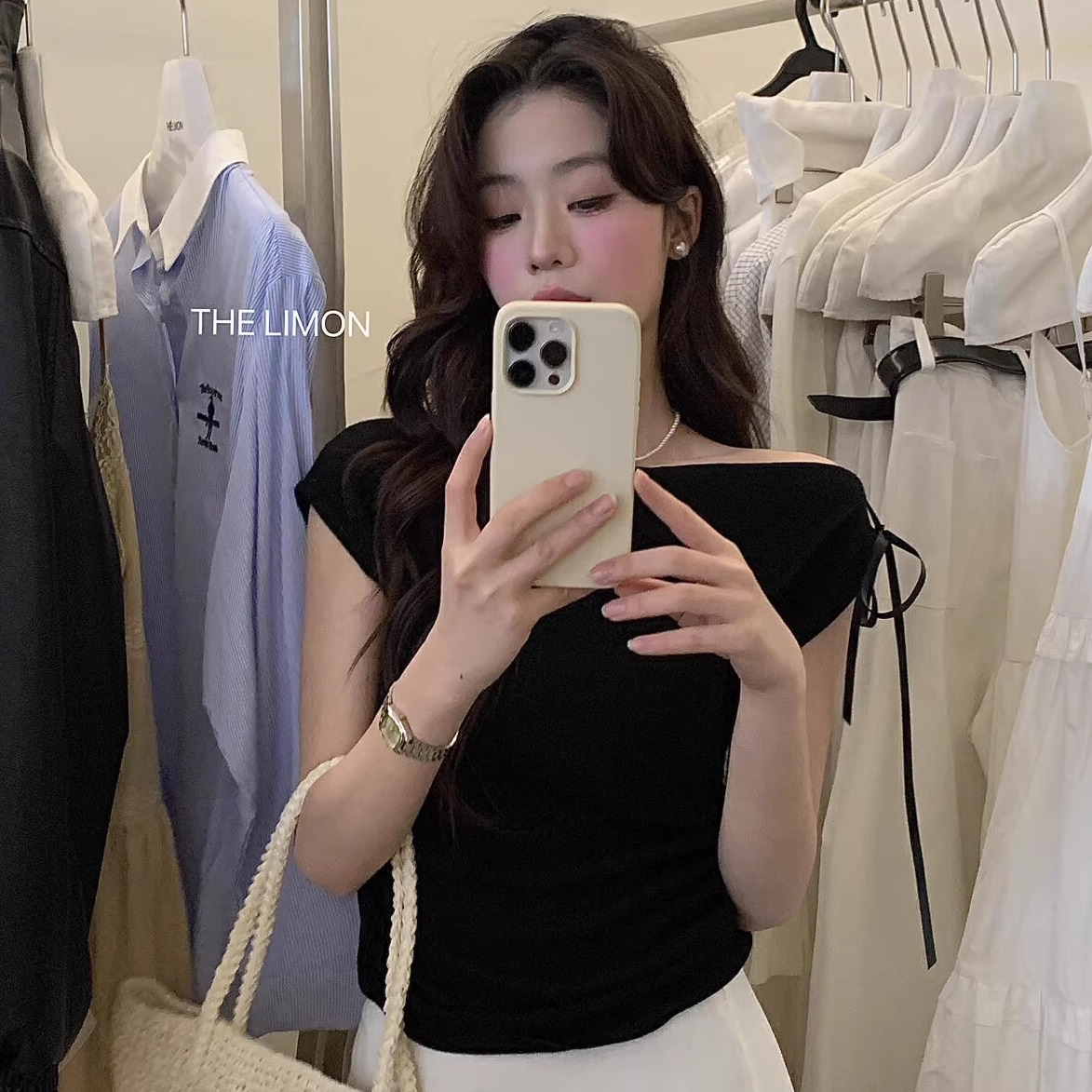 不规则法式针织无袖T恤女