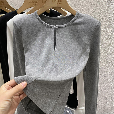 白色打底衫女高级感内搭长袖T恤