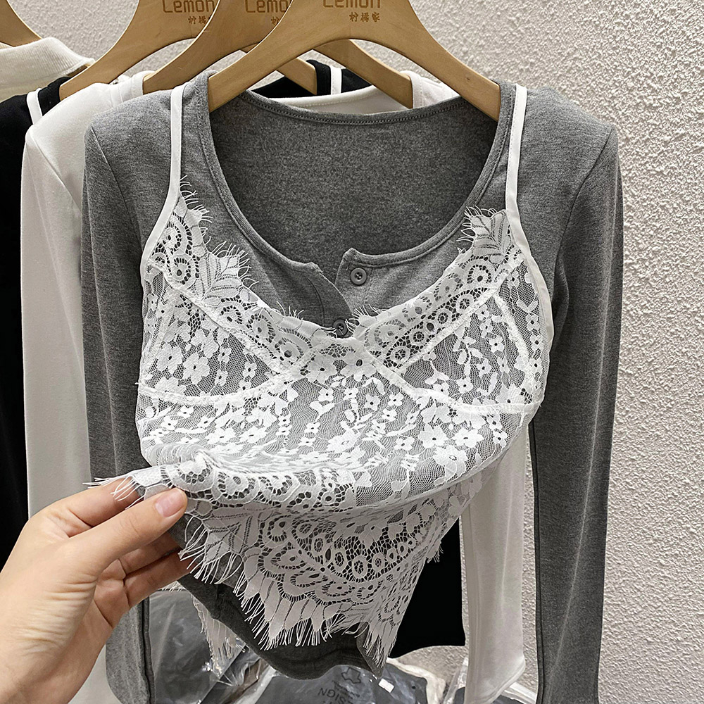 白色蕾丝打底衫女吊带上衣