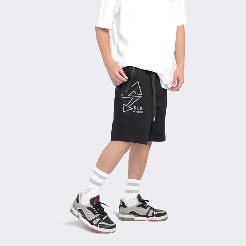 街头解构高弹力工装短裤夏季新品