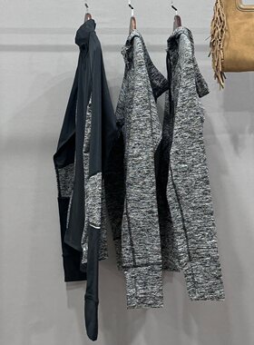 外贸单D@K牌弹力休闲运动套头半拉链上衣 拉链外套帽衫瑜伽服合集