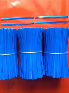 PE蓝色扎线 单扁形扎线    镀锌铁丝 扎带  10CM  1000条 环保包