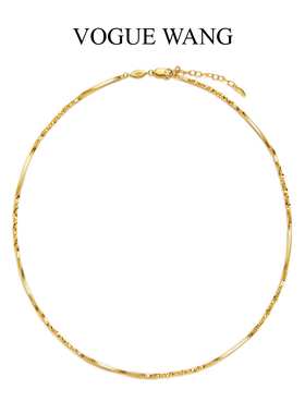 VOGUEWANG纯银波光粼粼蛇骨项链