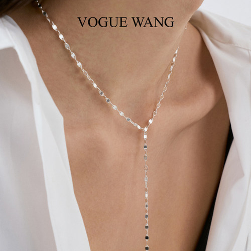 VOGUEWANG高端纯银波光粼粼Y项链