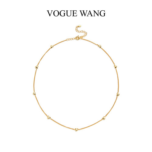 爱心锁骨链银镀金项链VOGUEWANG