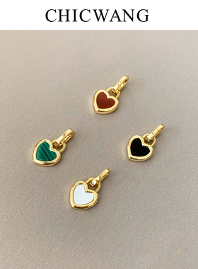 CHICWANG纯银天然宝石爱心吊坠