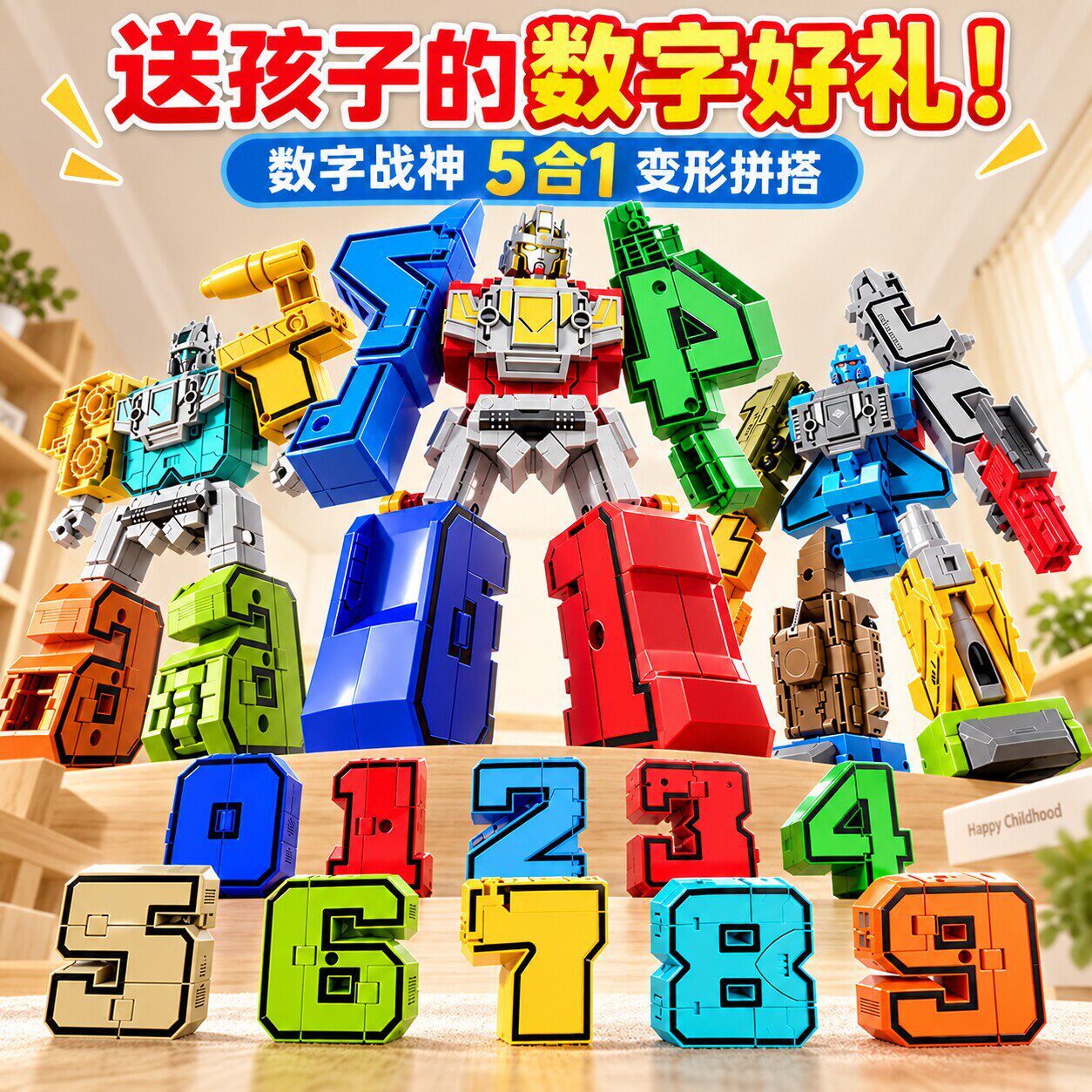 儿童益智数字变形玩具男