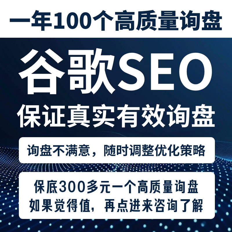 谷歌SEO代做包有询盘保证100多个真实有效高质量询盘获客