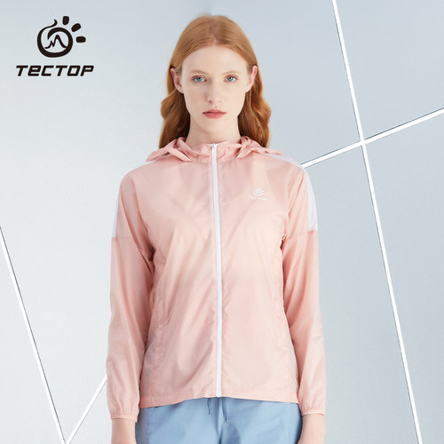 TECTOP探拓户外春夏女款轻薄透气防晒上衣休闲宽松开衫运动皮肤衣