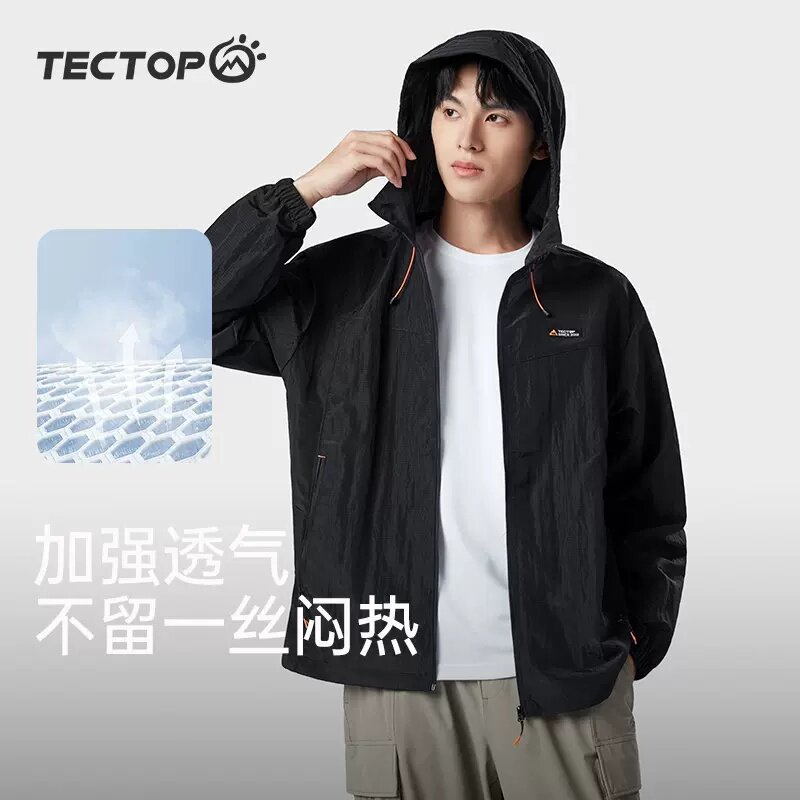 TECTOP探拓户外春夏男士徒步速干衣休闲防晒衣轻薄透气运动皮肤衣