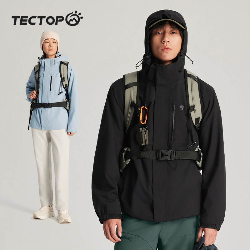 TECTOP探拓户外秋冬抓绒内胆两件套男女通款冲锋衣保暖休闲登山服