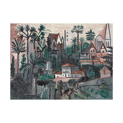 临摹毕加索油画风景画加利福尼亚山丘手绘现代装饰画挂画Picasso