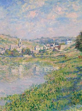 欧式monet维特伊风景vetheuil莫奈油画纯手绘客厅挂画田园装饰画