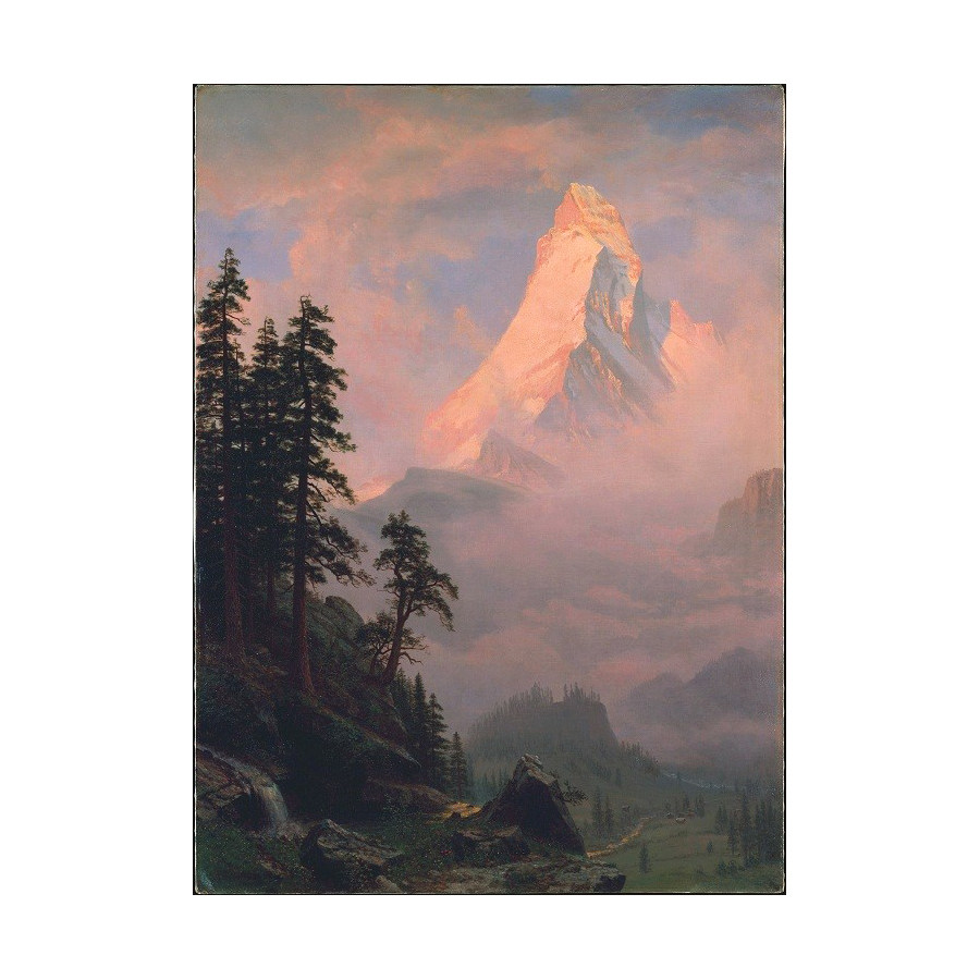 Albert Bierstadt艾伯特油画马特洪峰的日出客厅风景画世界名画