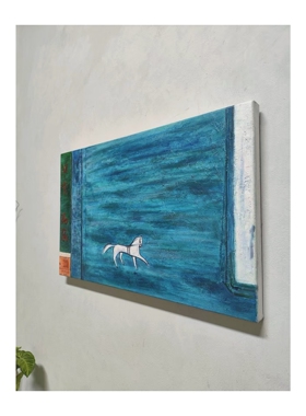 常玉北京马戏sanyu油画手绘客厅中古风临摹装饰画书房办公室挂画