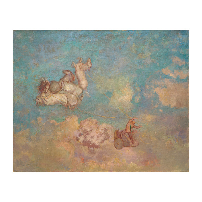 西方神话名画油画雷东Odilon Redon阿波罗的战车手绘临摹复制品