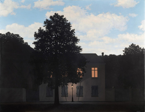 超现实主义风景绘画Magritte玛格里特光之帝国现代临摹手绘复制品
