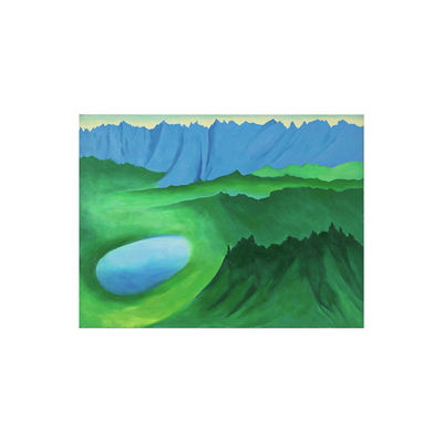 手绘临摹欧姬芙油画山与湖奥基夫O'Keeffe客厅山水画风景装饰挂画