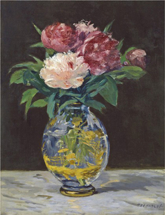 马奈Edouard Manet油画印象派手绘临摹世界名画复制品静物牡丹花