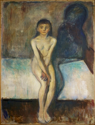 Edvard Munch表现主义绘画装饰画世界名画手绘临摹蒙克油画青春期