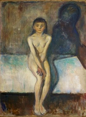 Edvard Munch表现主义绘画装饰画世界名画手绘临摹蒙克油画青春期