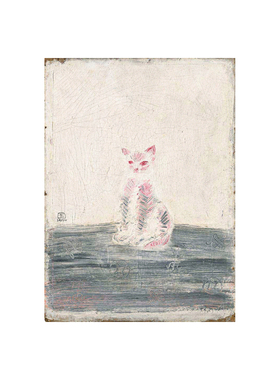 常玉sanyu动物油画蹲坐的猫手绘临摹复制艺术挂画中式玄关装饰画
