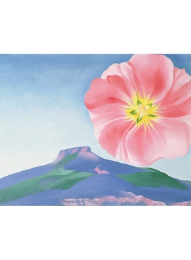 花卉装饰画欧姬芙手绘临摹沙发粉红色蜀葵花瓣Georgia O'Keeffe