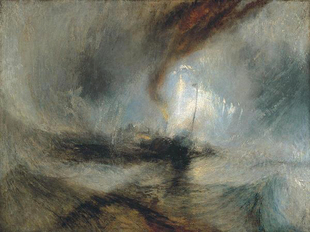 透纳油画装饰画Turner暴风雪汽船驶离港口海景油画临摹世界名画