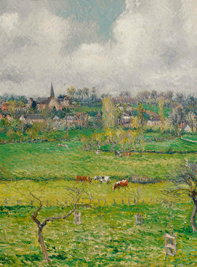 Pissarro毕沙罗手绘临摹名画复制品欧式印象派油画风景装饰画