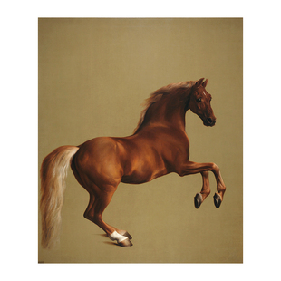 枣红马手绘临摹George Stubbs油画客厅玄关动物装饰画斯塔布斯