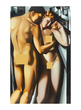 蓝碧嘉Lempicka油画临摹复制品装饰画世界名画《亚当与夏娃》