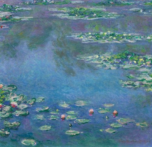 claude monet莫奈油画睡莲复制品客厅沙发装饰画 印象派风景画
