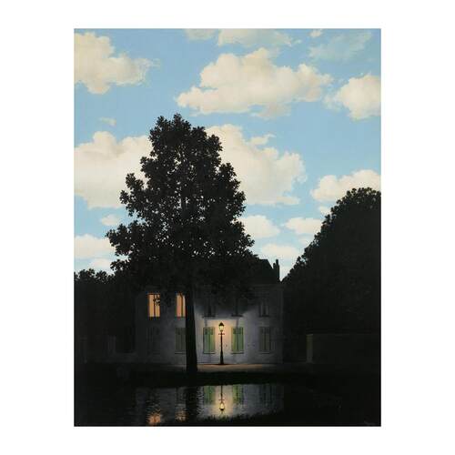 光之帝国油画玛格丽特超现实手绘临摹客厅玄关风景挂画Magritte