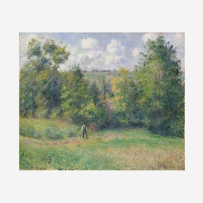 印象派风景油画毕沙罗恩内里的道路手绘临摹Camille Pissarro