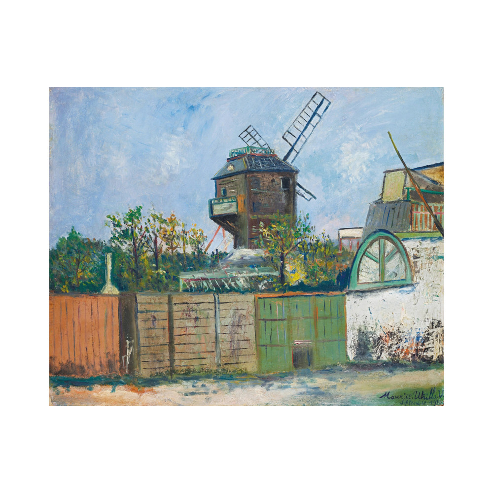 煎饼磨坊临摹尤特里罗巴黎风景油画手绘郁特里罗Maurice Utrillo